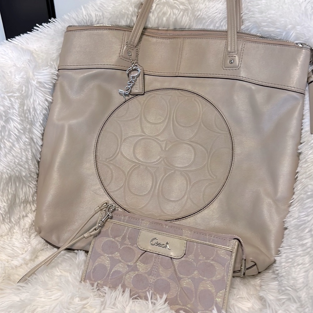 Leather Coach Purse & Wristlet Wallet